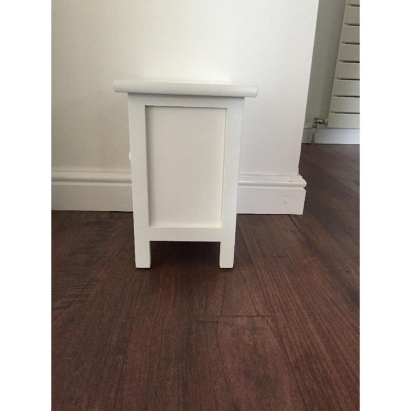 White wooden/ wicker cabinet