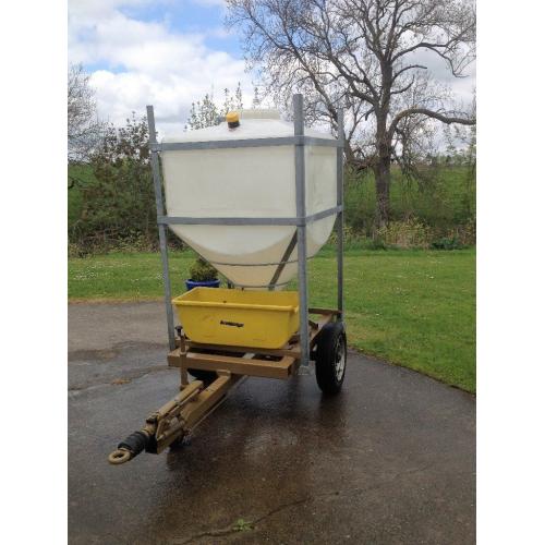 Field/Paddock Large Fresh Water Bowser Transport Trailer - 900Ltrs