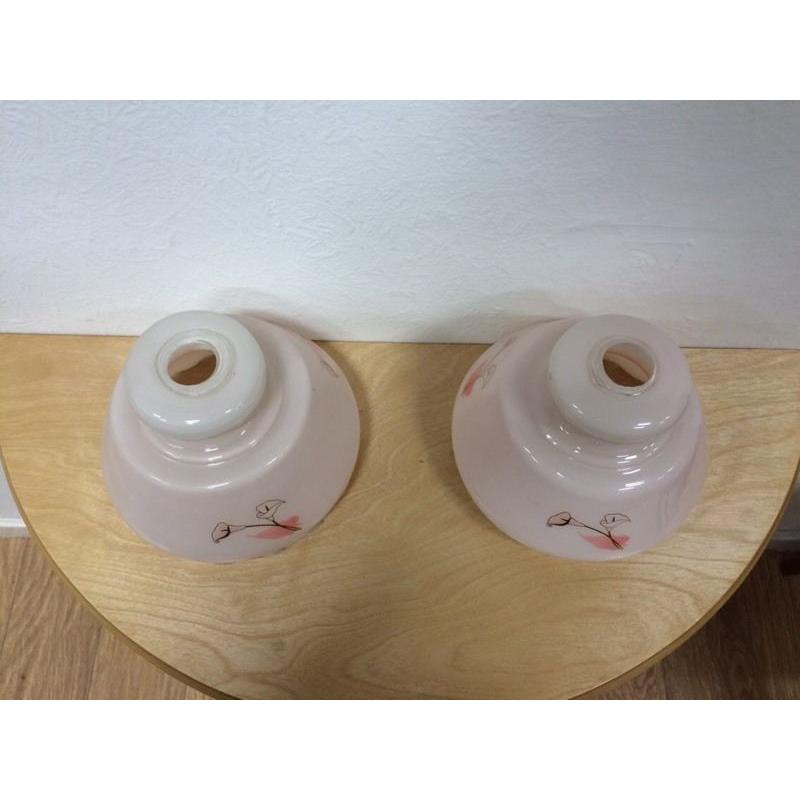 Pair of vintage glass shades