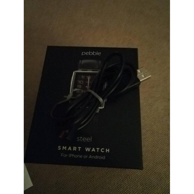 Pebble steel smart watch