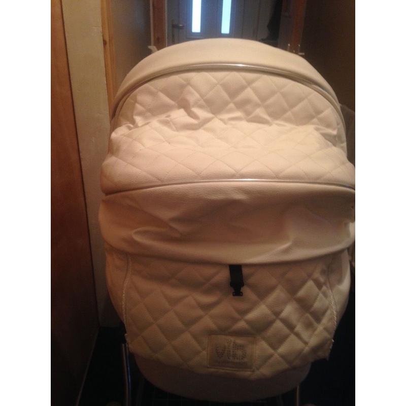 White VIB Swarovski crystal pram