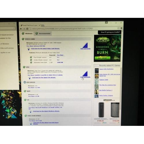 WIndows 10 Gaming PC - 3.2GHz Intel i5, 2GB Nvidia GTX 960, 16GB RAM, 1TB Storage