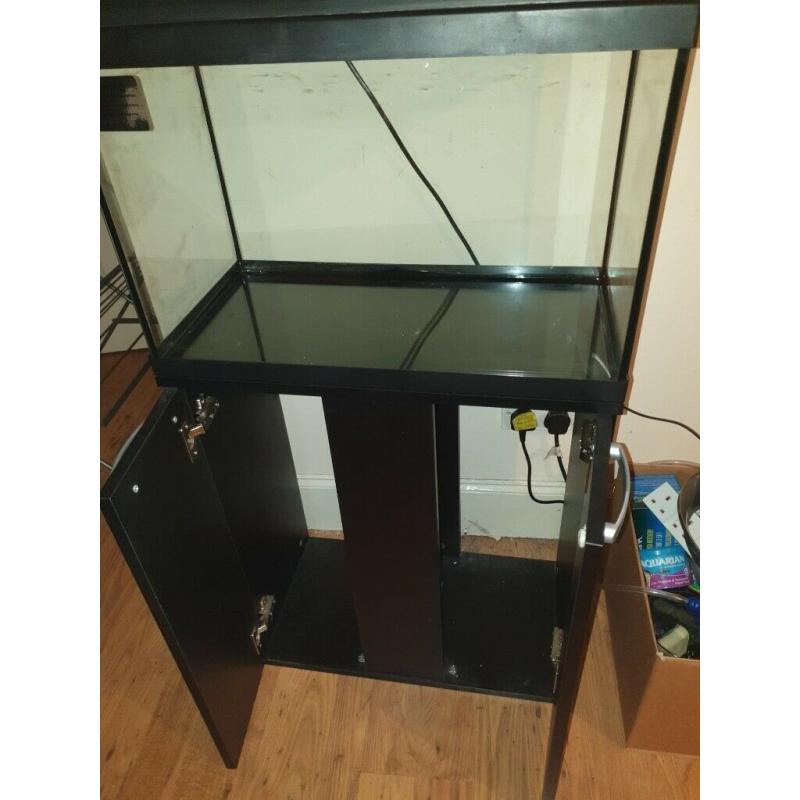 60L Used Fish Tank and cabinet bundle