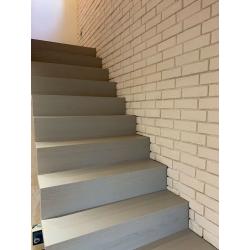 Solid wood self supporting stairs MADE TO MEASURE oak ash beech lacquer oil