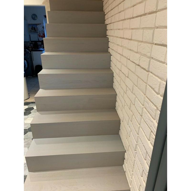 Solid wood self supporting stairs MADE TO MEASURE oak ash beech lacquer oil