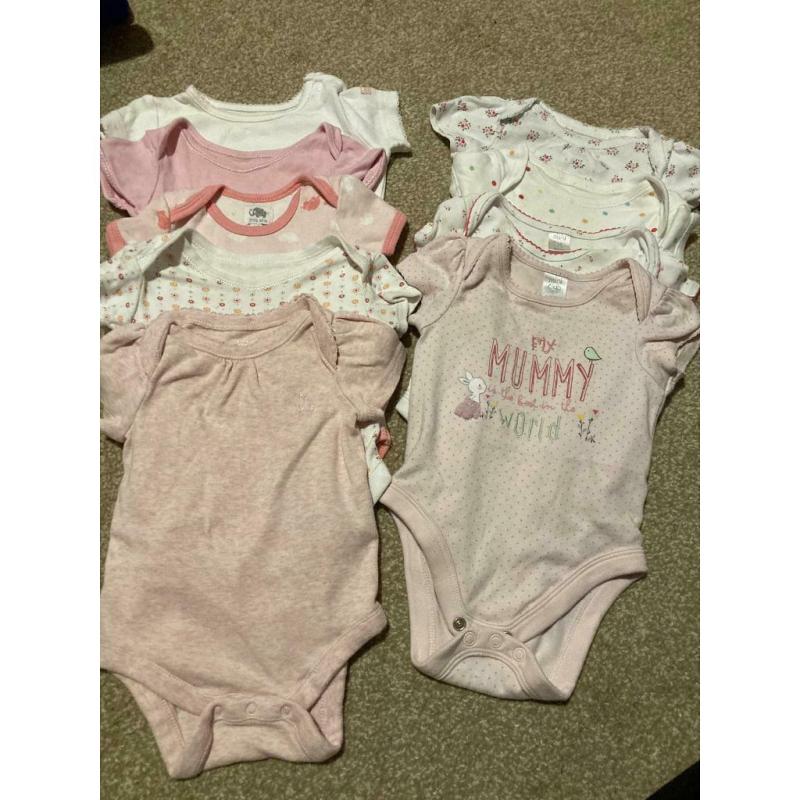 9 baby girls vest bundle