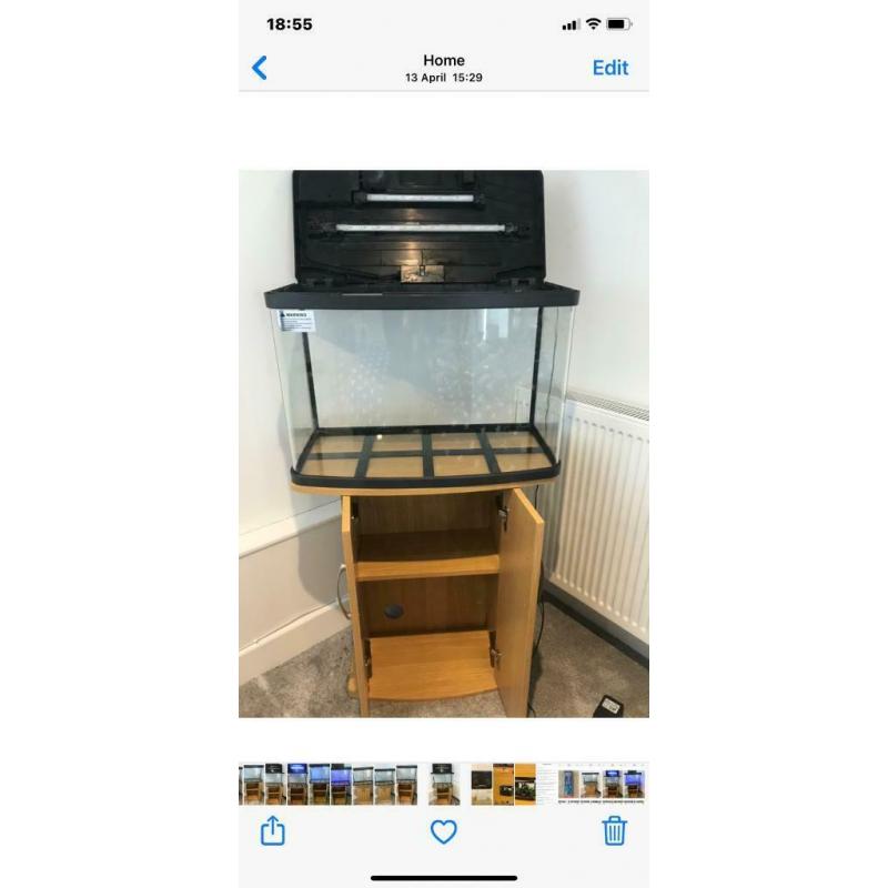 64Litre fish tank and cabinet