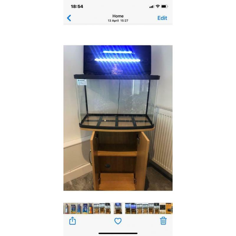 64Litre fish tank and cabinet