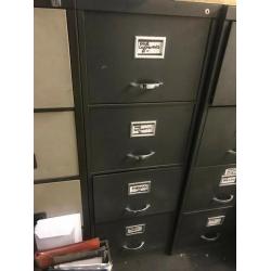 Metal Vintage Industrial 4 Draw Filing Cabinet