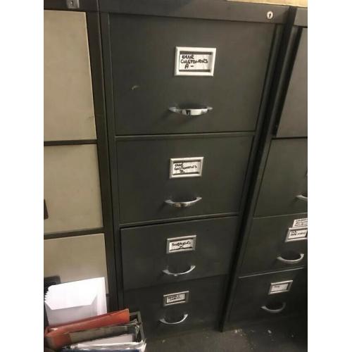 Metal Vintage Industrial 4 Draw Filing Cabinet