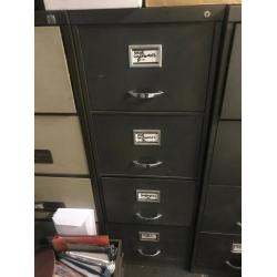 Metal Vintage Industrial 4 Draw Filing Cabinet