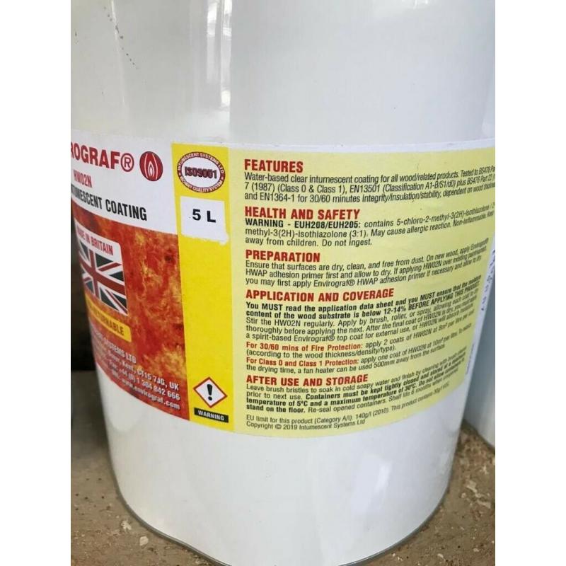 Envirograf fire proofing paint for timber / exposed joists