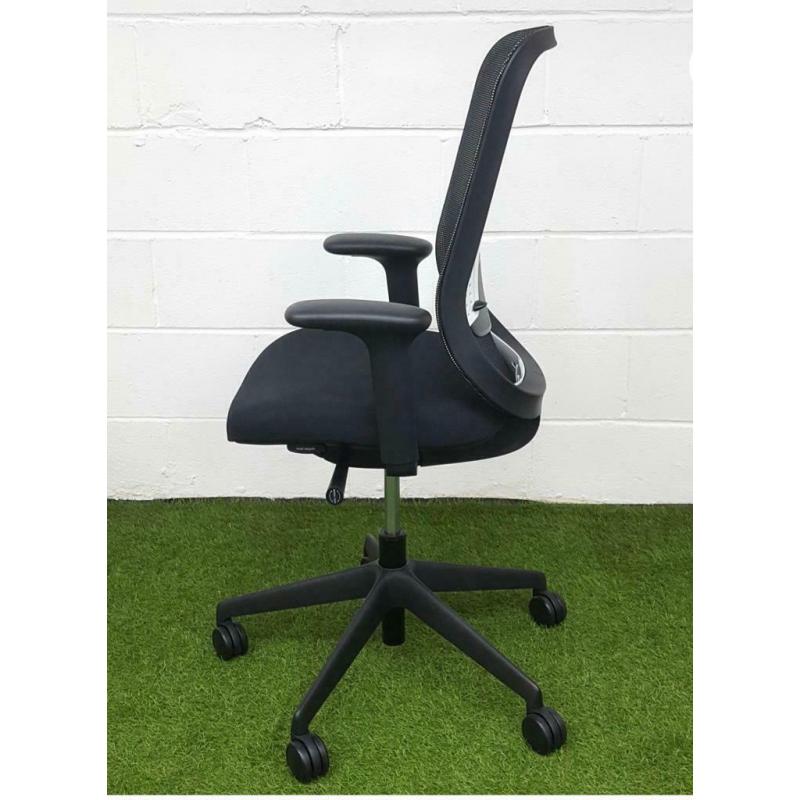 Black Mesh Chair - Orange Box