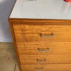 Large oak mid century Ministry of defence chest of drawers vintage