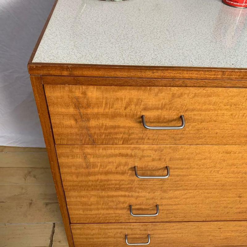 Large oak mid century Ministry of defence chest of drawers vintage
