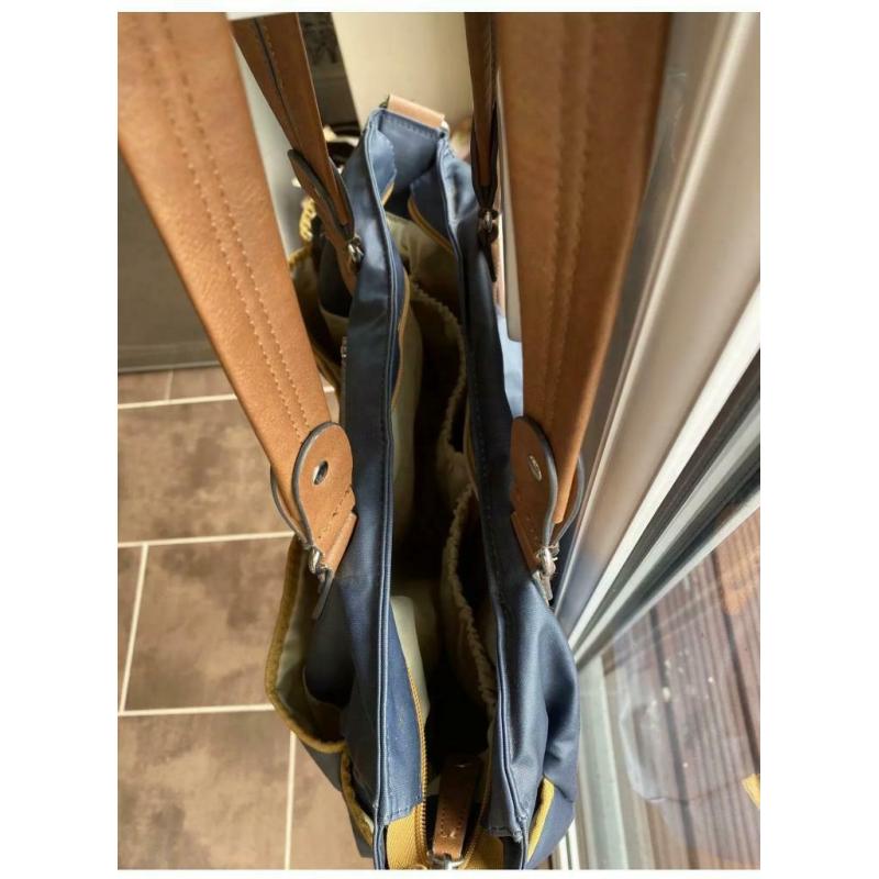 BabyMel Navy Blue And Tan changing bag Excellent Condition