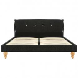 Bed Frame Dark Grey Burlap 135x190 cm-280698