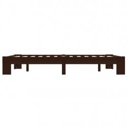 Bed Frame Dark Brown Solid Pine Wood 140x200 cm-283301