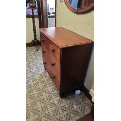 Victorian Oak Chest Of Drawers Circa 1890.