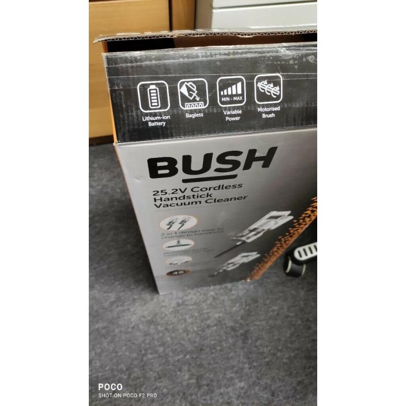 Bush Cordless Handstick Vacuum Cleaner 0.65L 25.2V - White