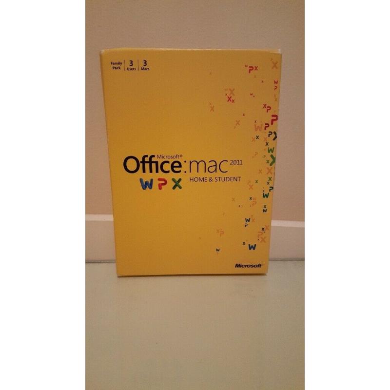 Microsoft Office Mac Home & Student Edition 2011 Family Pack 3 Macs 3 Users licence