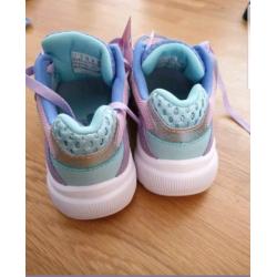 Skechers Girls UK 13 Air Cooled Memory Foam Trainers Purple, Pink, Gre