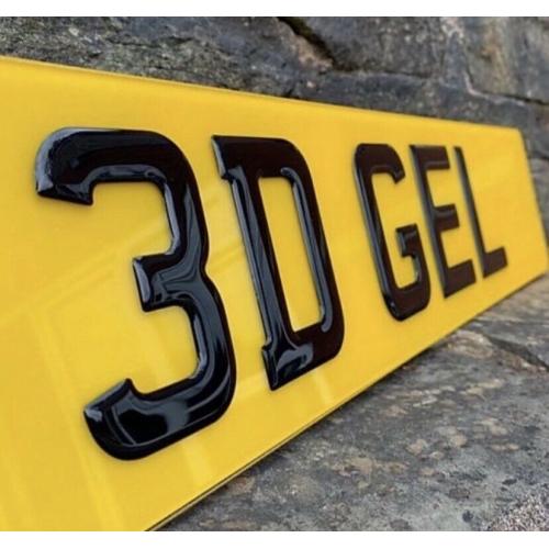 3D GEL AND 4D NUMBER PLATES