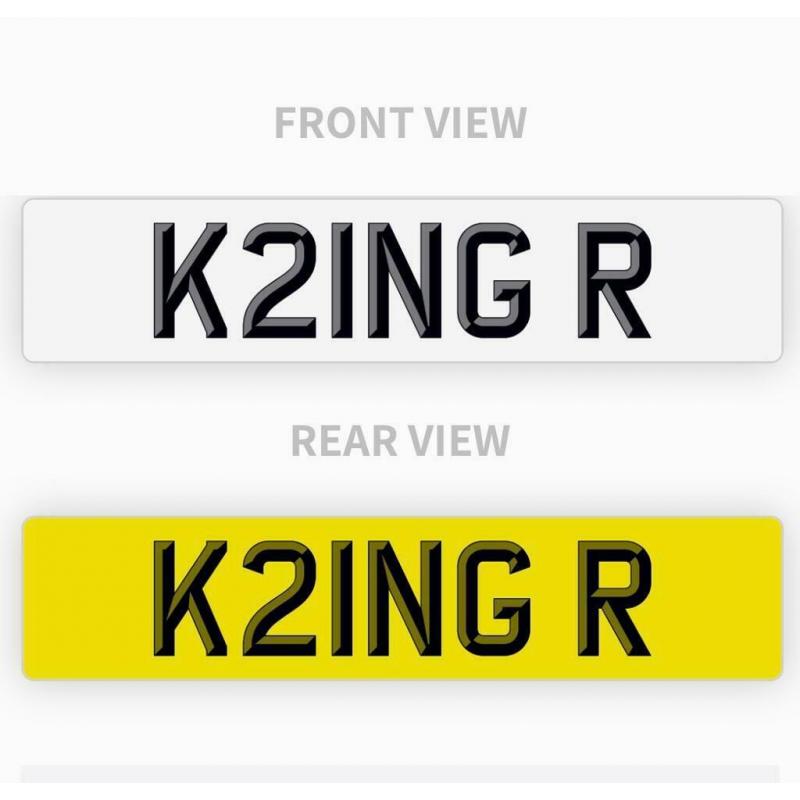 Private number plate king K21 NGR K21NG R Ron Rob Richard Robert Ryan Ring