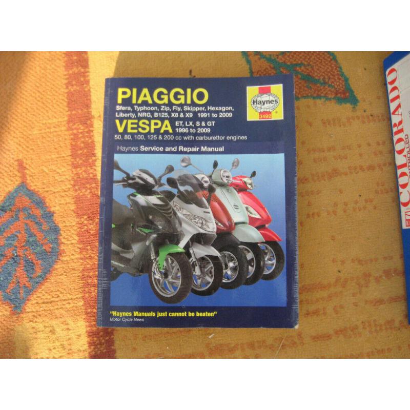 Piaggio Haynes workshop manual scooters 50cc to 200cc 1991 to 2009