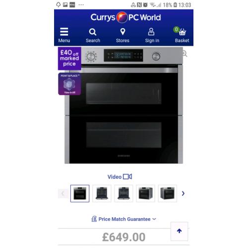 SAMSUNG Dual Cook Flex NV75N5641RS Electric Oven - Stainless Steel