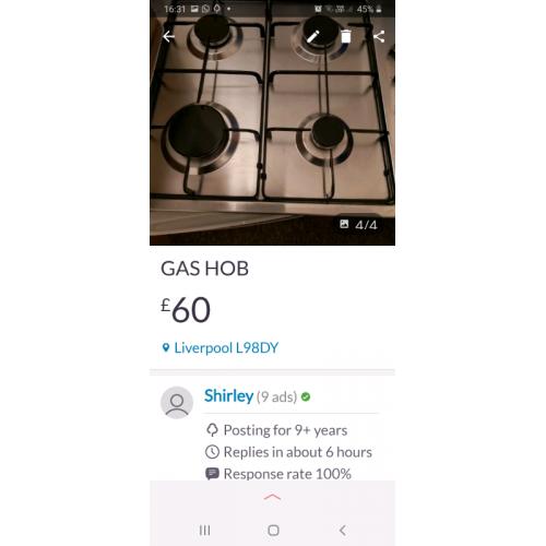 gas hob very good condition