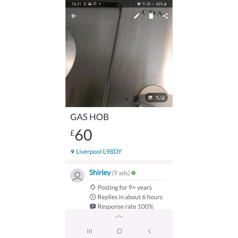 gas hob very good condition