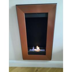 Bio-Ethanol Fuel Fireplace. Welton with Copper Frame. Wall Mounted Fire