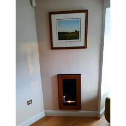 Bio-Ethanol Fuel Fireplace. Welton with Copper Frame. Wall Mounted Fire