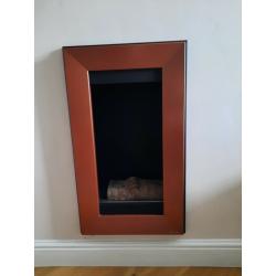 Bio-Ethanol Fuel Fireplace. Welton with Copper Frame. Wall Mounted Fire