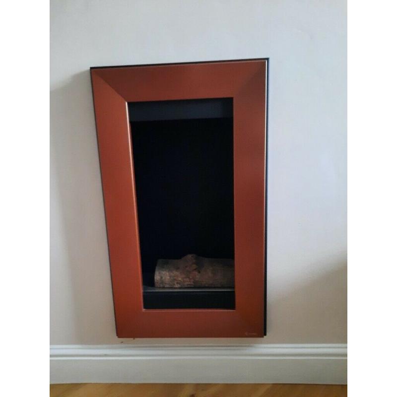 Bio-Ethanol Fuel Fireplace. Welton with Copper Frame. Wall Mounted Fire