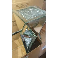 Crushed diamond cube side table