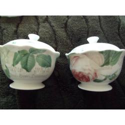 SALE Pair of Royal Worcester ?RHS Roses? lidded pots - perfect condition