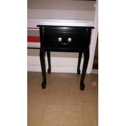 2 x Elysee black side lamp tables/bedside cabinets