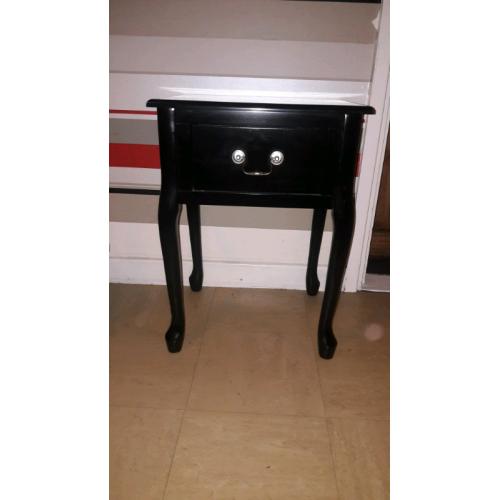 2 x Elysee black side lamp tables/bedside cabinets