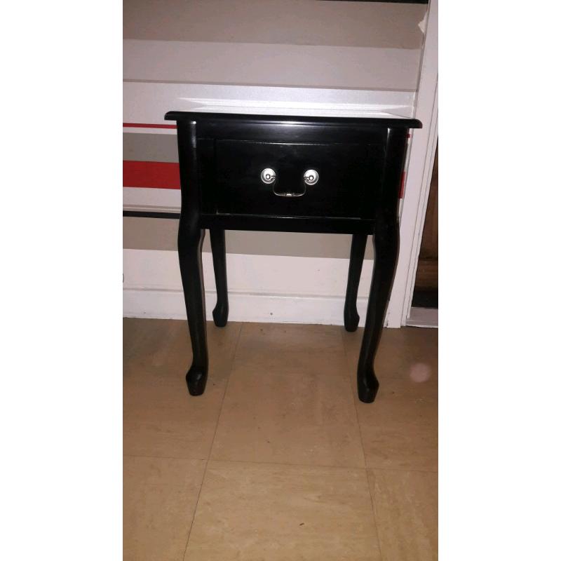 2 x Elysee black side lamp tables/bedside cabinets