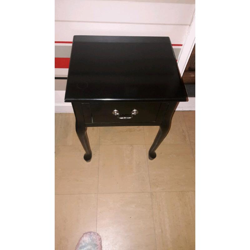 2 x Elysee black side lamp tables/bedside cabinets