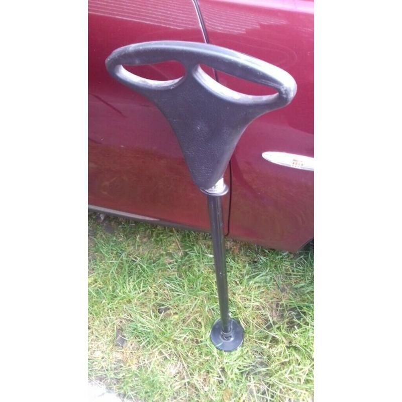 folding seat shooting stick adjustable ground spike