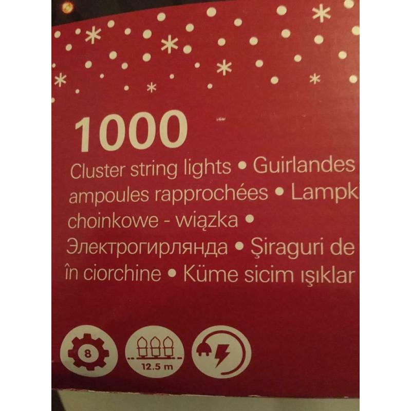 1000 warm white cluster lights