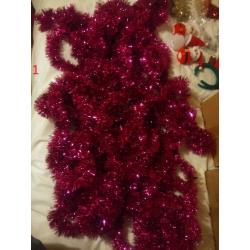 Various Christmas decorations Tinsel and other similar decorations