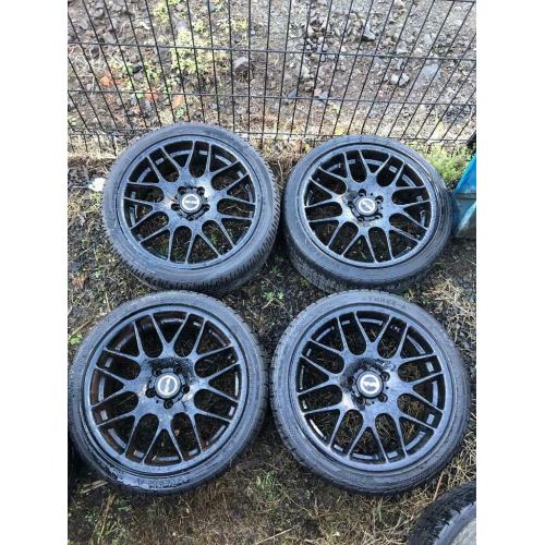 18 inch Riva black alloy wheels. Mercedes fitment. 18"