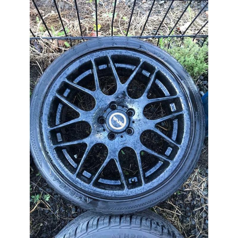 18 inch Riva black alloy wheels. Mercedes fitment. 18"