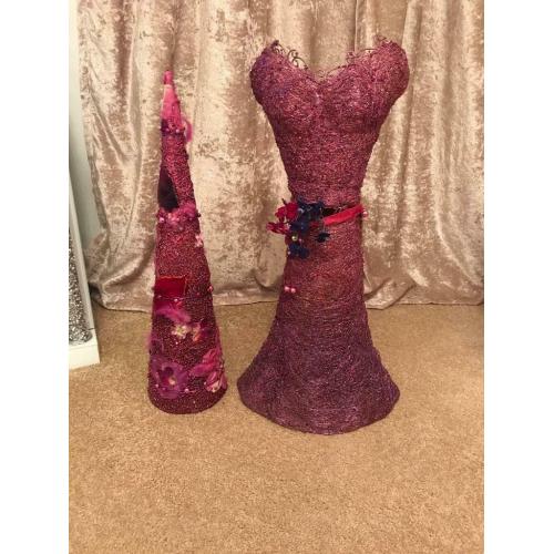 Pink sparkly cone tree and bodice