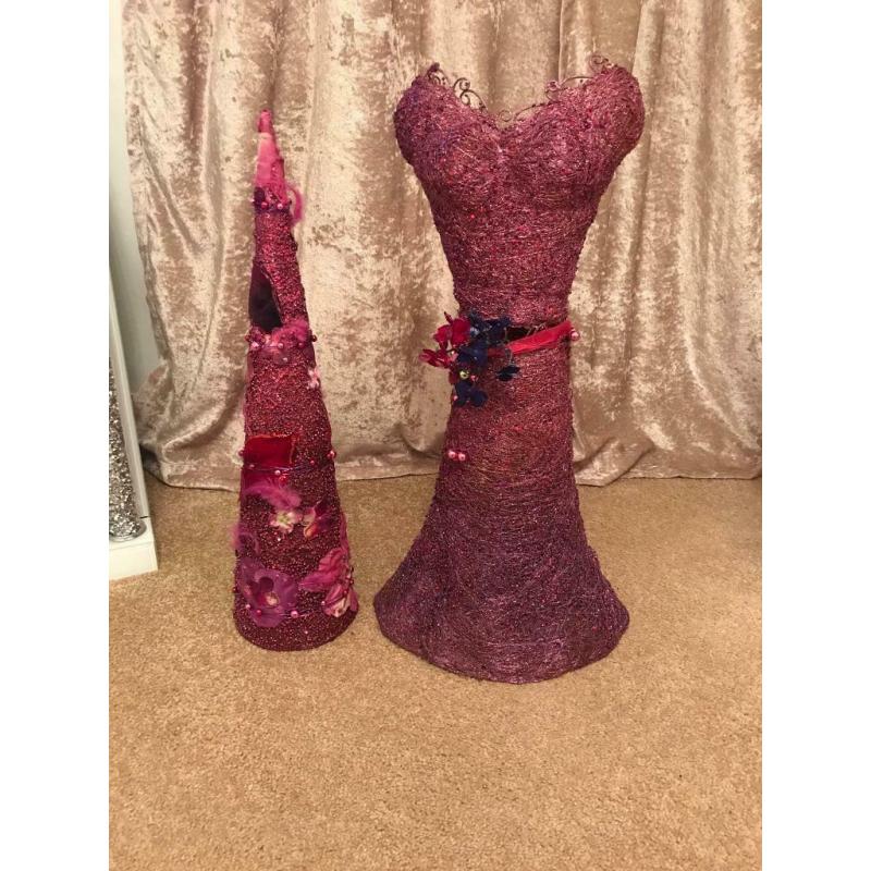 Pink sparkly cone tree and bodice