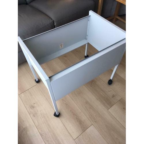 Silver grey filing trolley